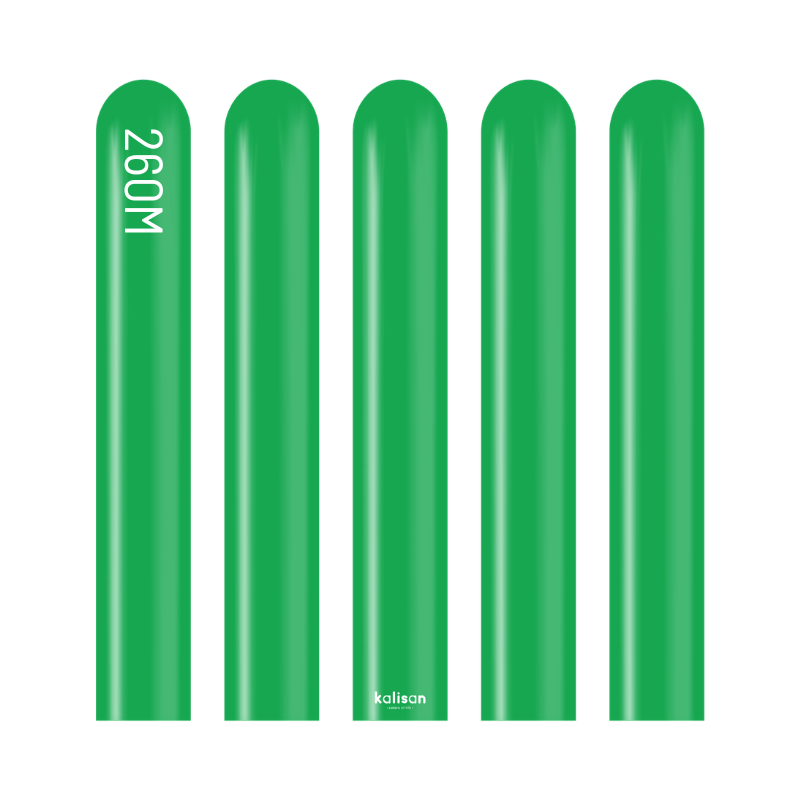 260M Kalisan Standard Green Nozzle Up Modeling Latex Balloons | 50 Count