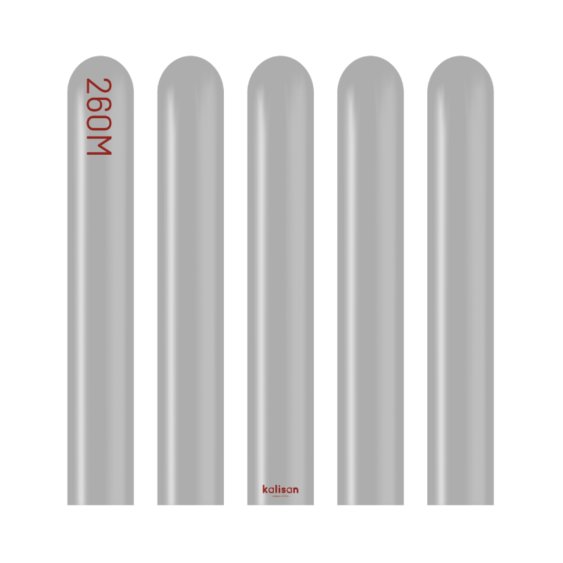 260M Kalisan Standard Grey Nozzle Up Modeling Latex Balloons | 50 Count