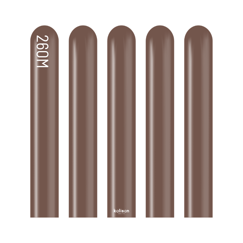 260M Kalisan Mirror Chocolate Nozzle Up Modeling Latex Balloons | 50 Count
