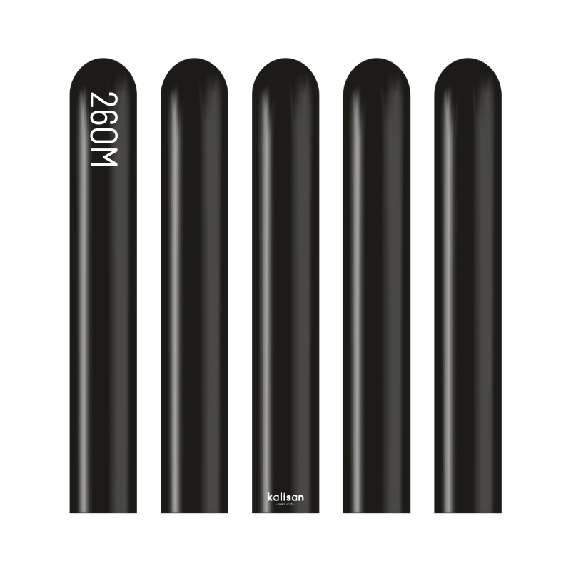 260M Kalisan Standard Black Nozzle Up Modeling Latex Balloons | 50 Count