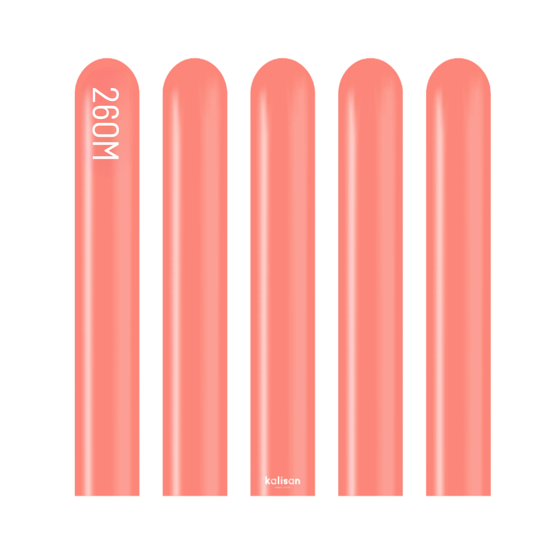 260M Kalisan Standard Coral Nozzle Up Modeling Latex Balloons | 50 Count