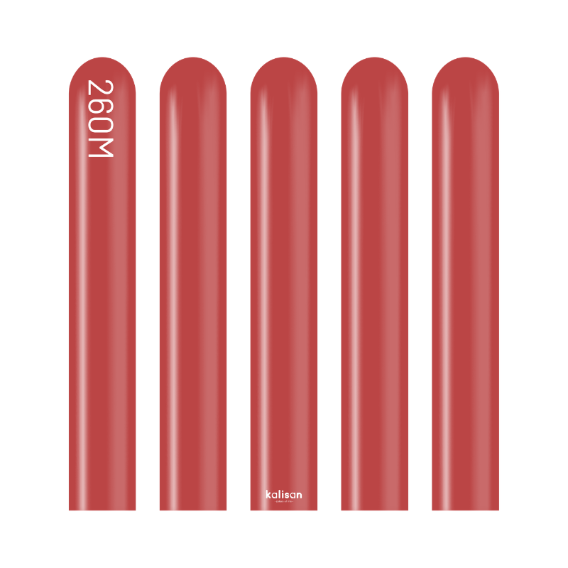 260M Kalisan Standard Deep Red Nozzle Up Modeling Latex Balloons | 50 Count