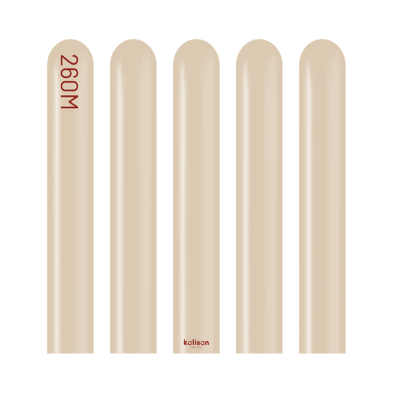 260M Kalisan Standard Hazelnut Nozzle Up Modeling Latex Balloons | 50 Count