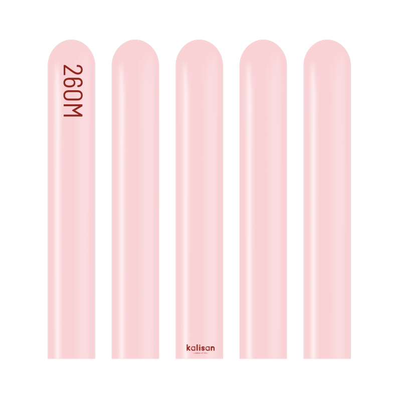 260M Kalisan Standard Light Pink Nozzle Up Modeling Latex Balloons | 50 Count