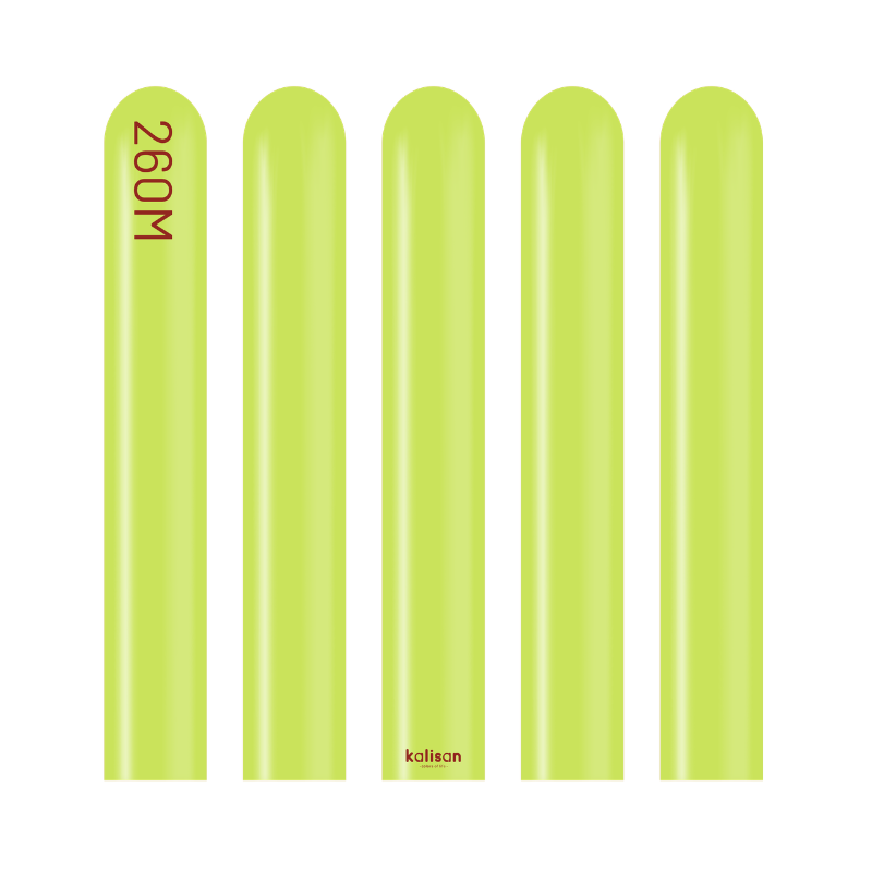 260M Kalisan Standard Lime Green Nozzle Up Modeling Latex Balloons | 50 Count