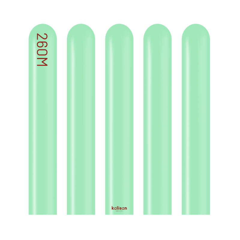 260M Kalisan Standard Mint Green Nozzle Up Modeling Latex Balloons | 50 Count