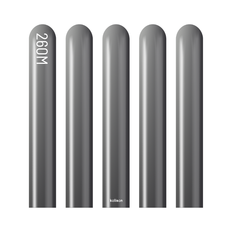 260M Kalisan Mirror Space Grey Nozzle Up Modeling Latex Balloons | 50 Count