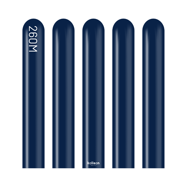 260M Kalisan Standard Navy Nozzle Up Modeling Latex Balloons | 50 Count