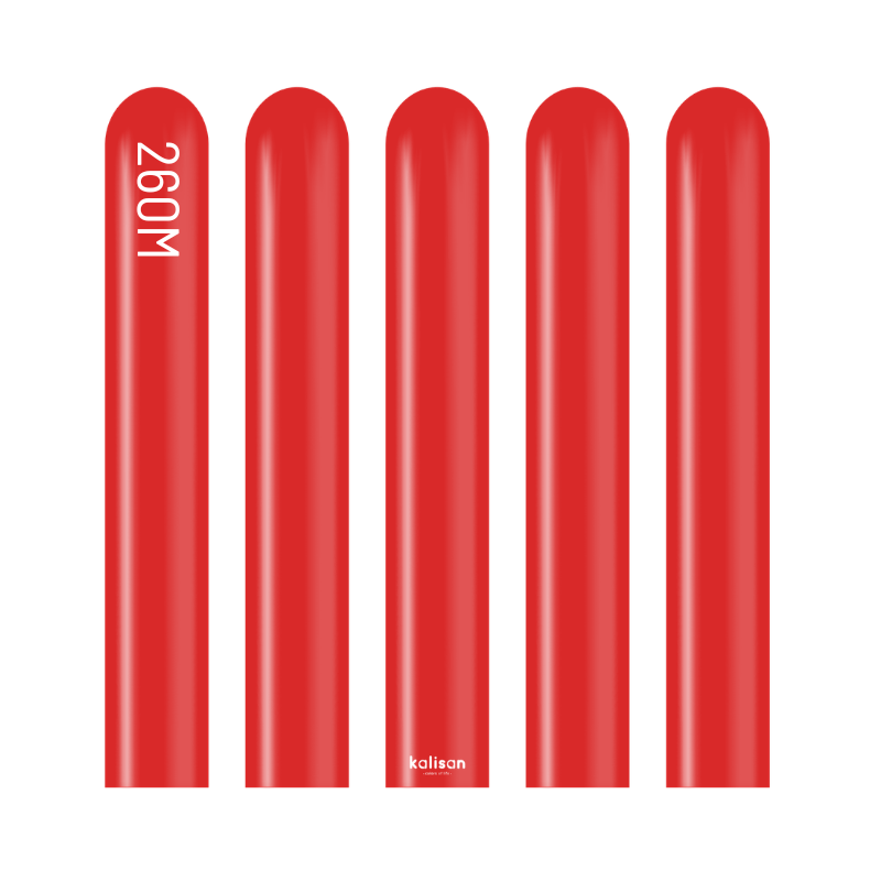 260M Kalisan Standard Red Nozzle Up Modeling Latex Balloons | 50 Count