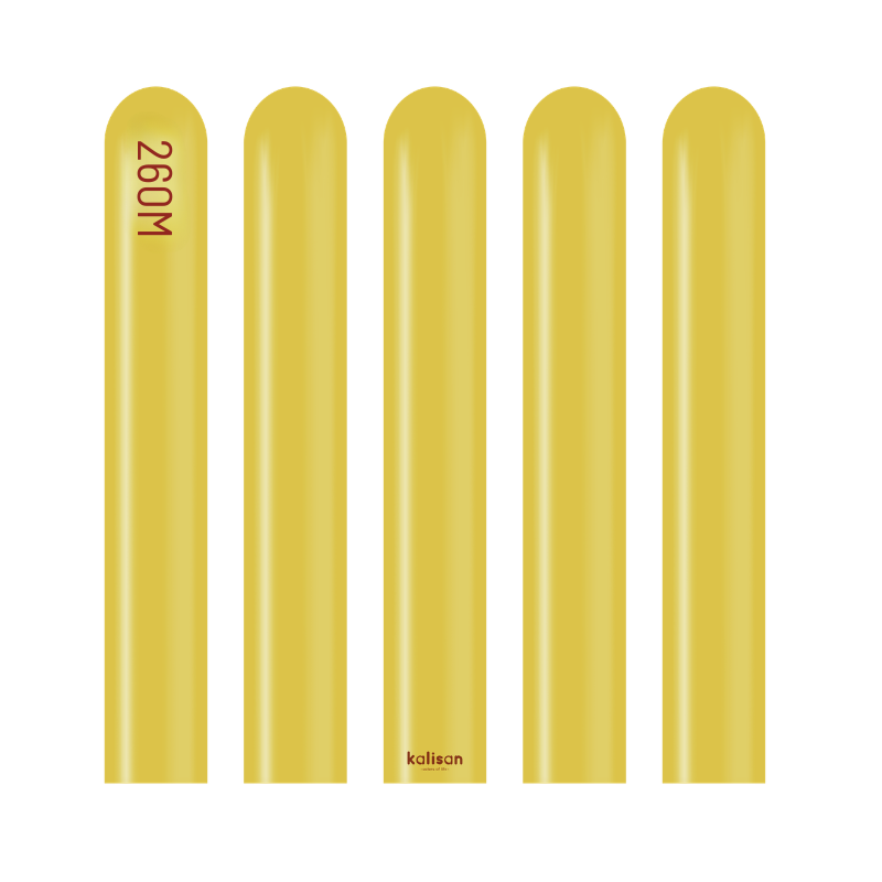 260M Kalisan Retro Mustard Nozzle Up Modeling Latex Balloons | 50 Count