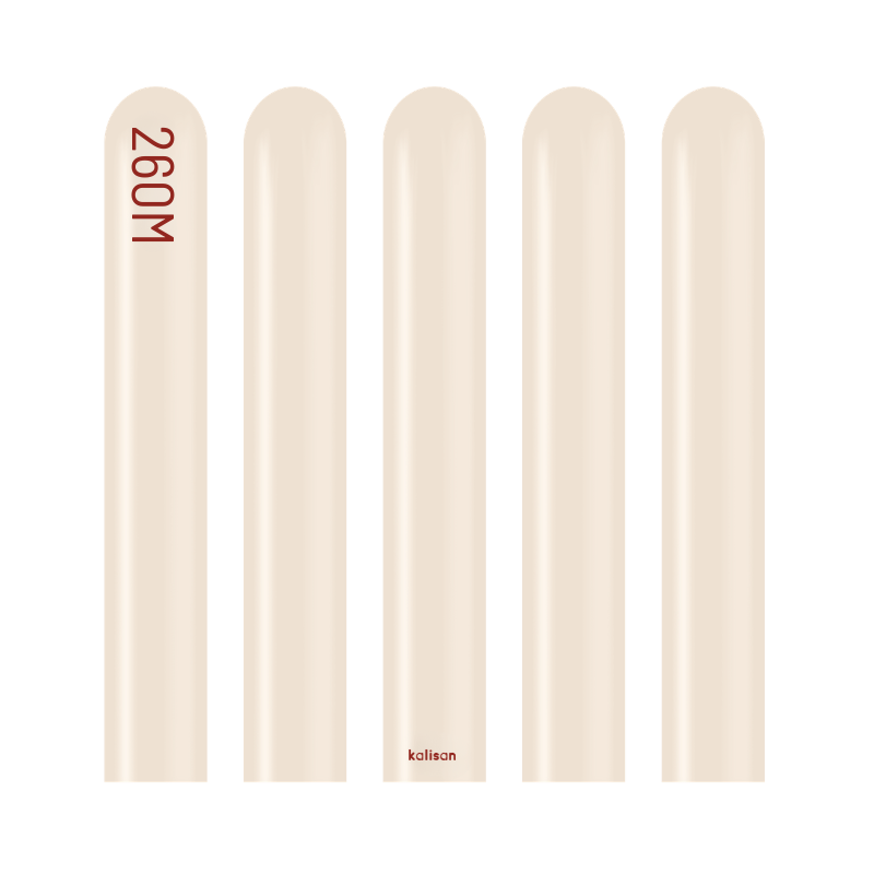 260M Kalisan Retro White Sand Nozzle Up Modeling Latex Balloons | 50 Count