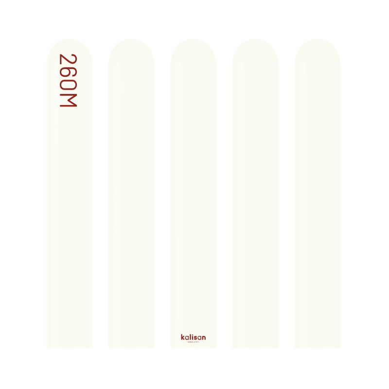 260M Kalisan Retro White Nozzle Up Modeling Latex Balloons | 50 Count