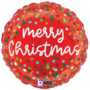 18" Christmas Confetti Foil Balloon (P22) | Buy 5 Or More Save 20%
