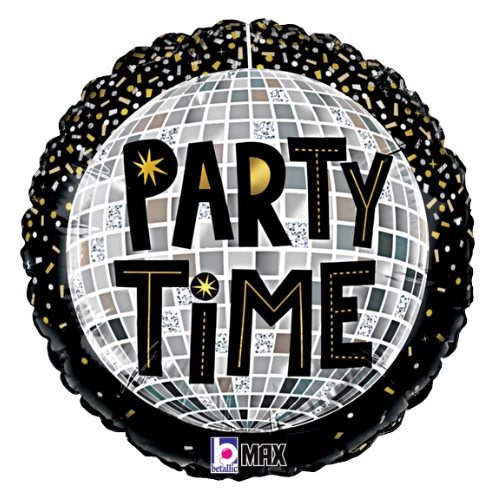 18" Party Time Disco Foil Balloon (P29) | Buy 5 Or More Save 20%