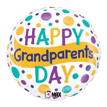 18" Betallic Grandparent's Day Dots Foil Balloon | Buy 5 Or More Save 20%