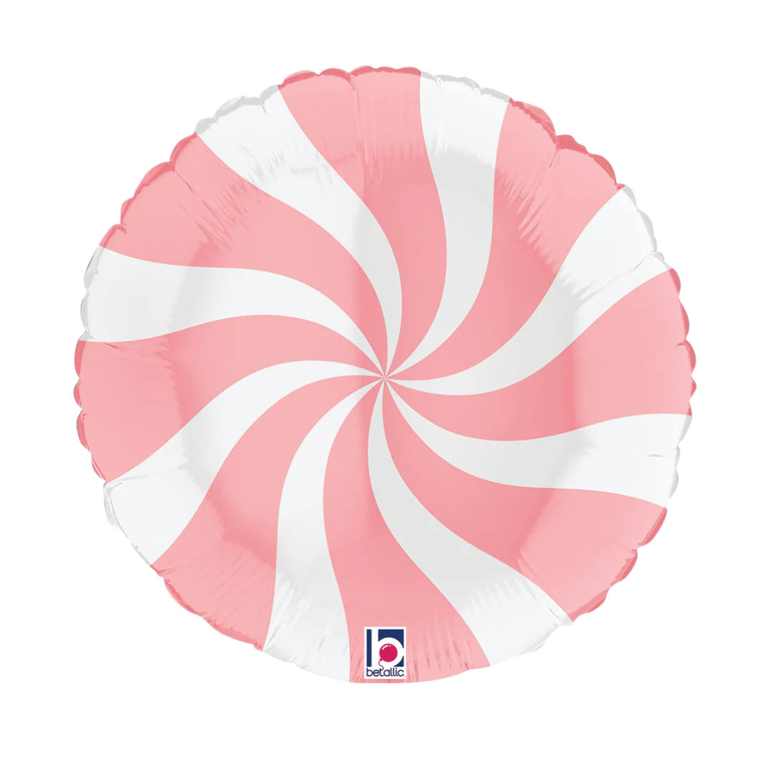18" Swirly White & Matte Pink Foil Balloon | Buy 5 Or More Save 20%