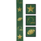 #9 Green Football Helmet Star Ribbon 1 3/8" x 1 yd. | Sold By The Yard
