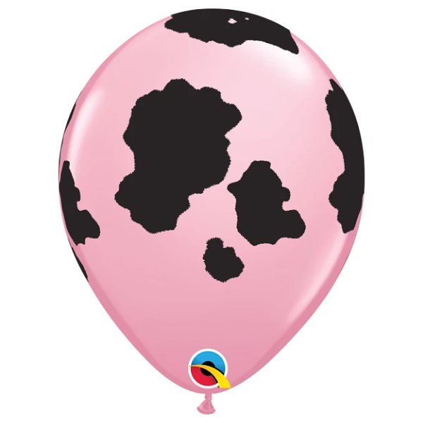 11" Pink Holstein Cow Print Latex Balloons | 50 Count