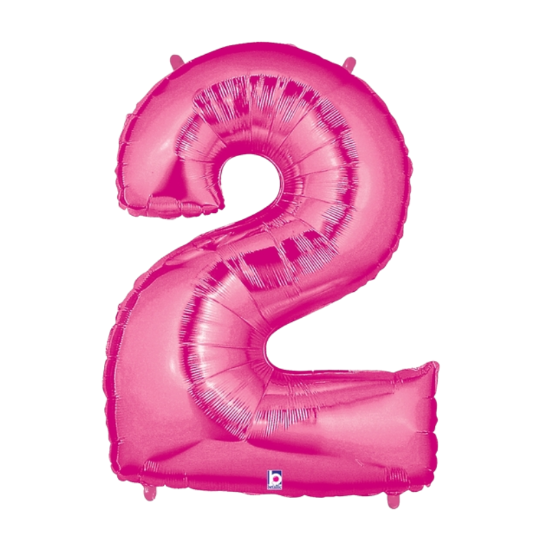 34" Betallic Hot Pink Number Megaloons Foil Balloon | Numbers 0-9