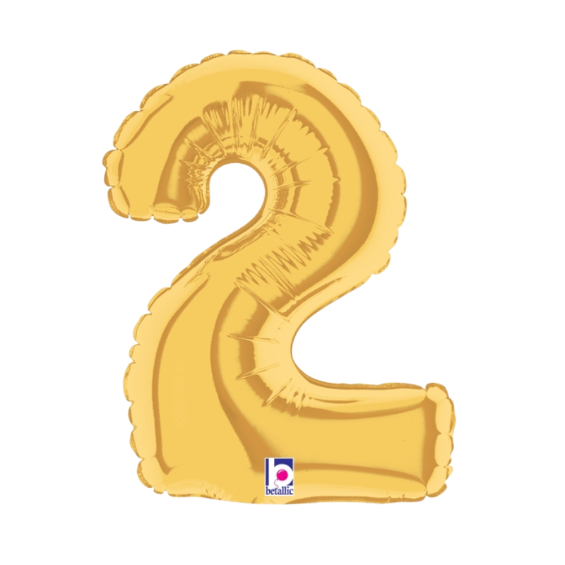 7" Betallic Gold Number Megaloons Foil Air-Fill Balloon | Numbers 0-9