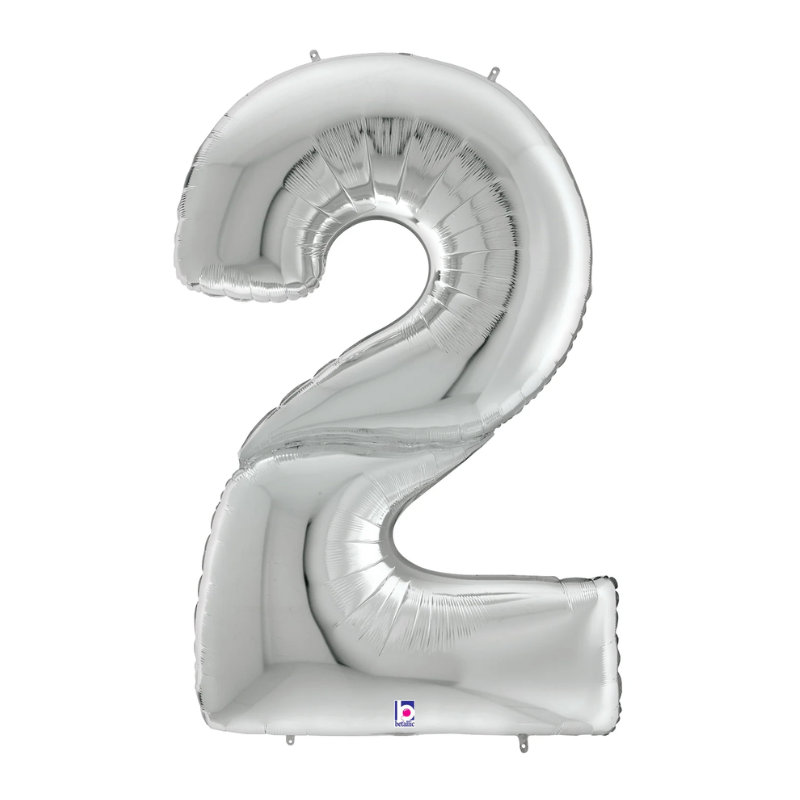 53" Betallic Silver Number Gigaloons Foil Balloon | Numbers 0-9 - Four Feet Tall!