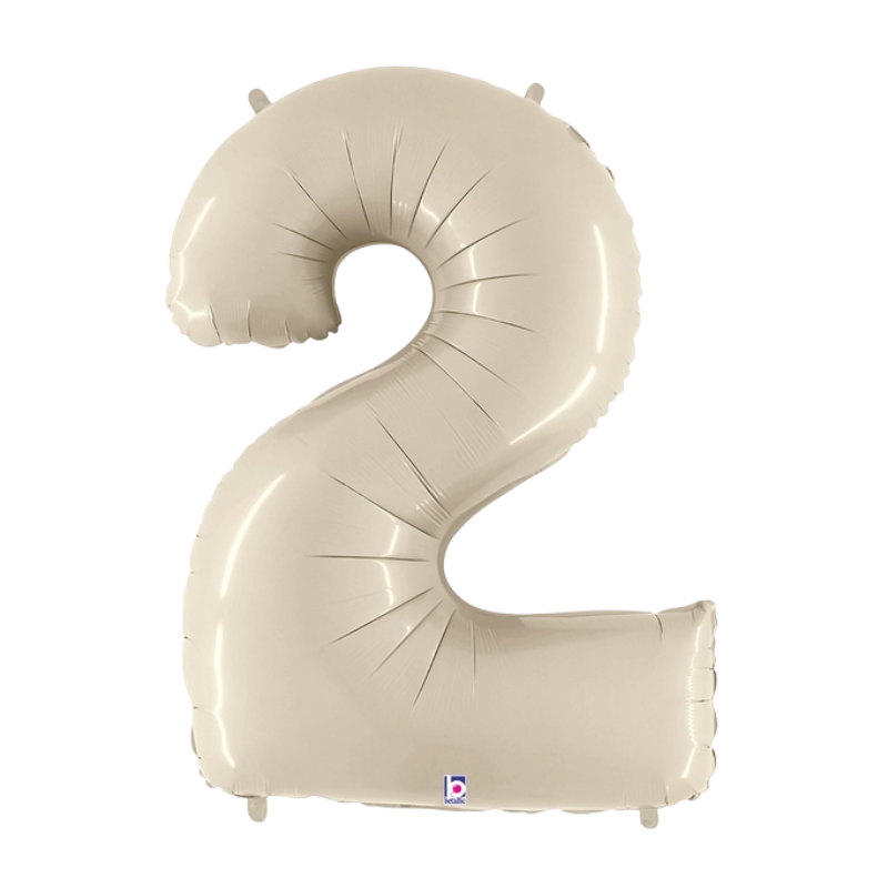 Globos con números de lámina de arena blanca de 34" - Megaloons | Números 0-9