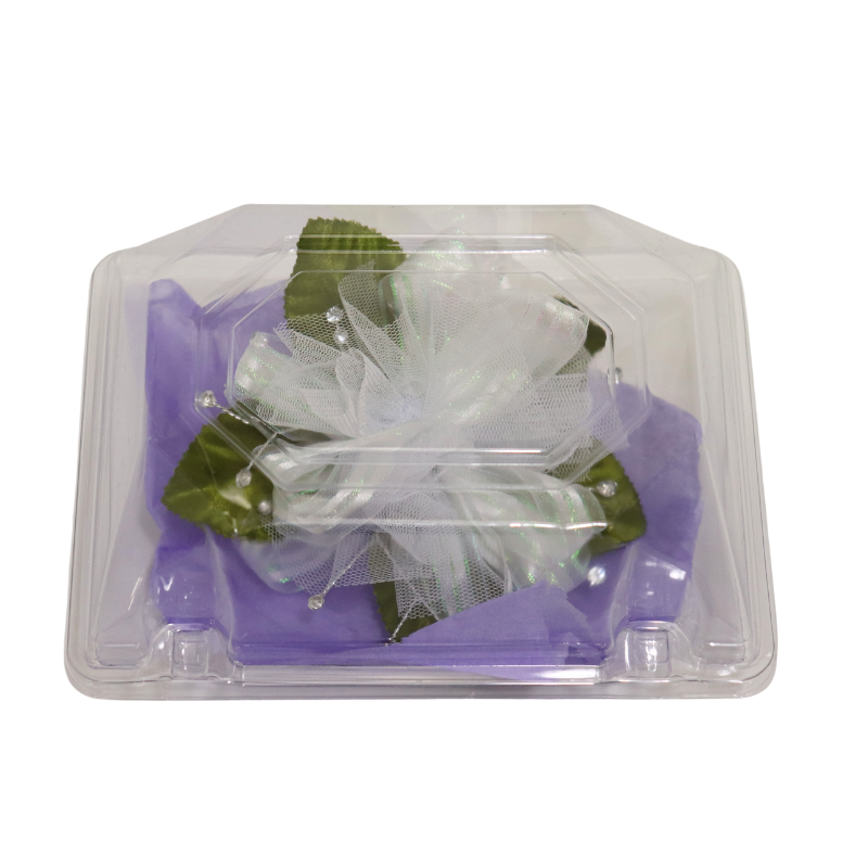 Pre-Made White/Iridescent Striped Ribbon Gemstone Wristlet Corsage Kit | 1 Count - Just Add Flowers!