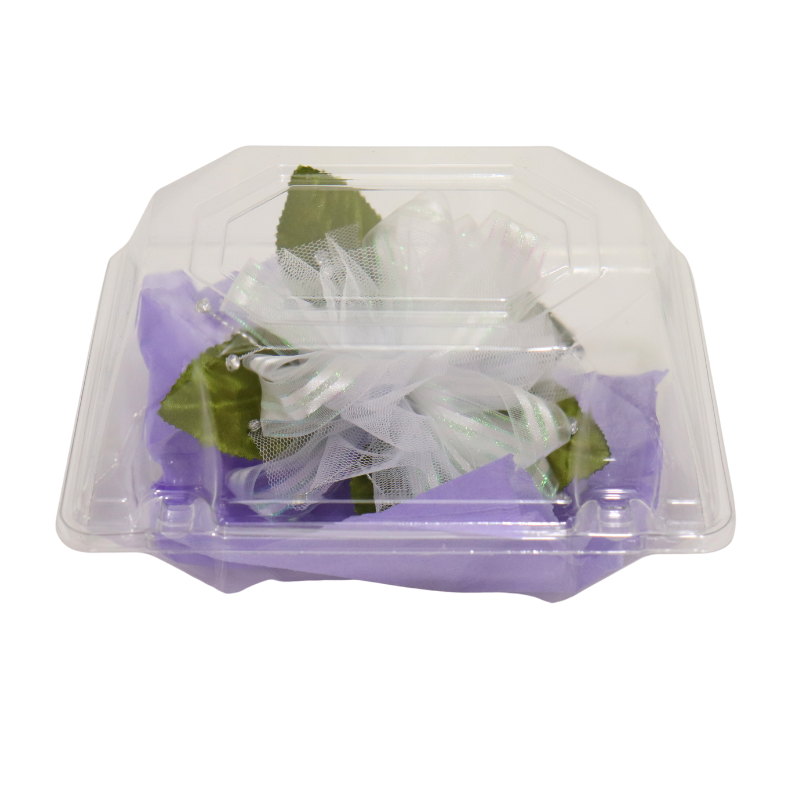 Pre-Made White/Iridescent Striped Ribbon Gemstone Wristlet Corsage Kit | 1 Count - Just Add Flowers!