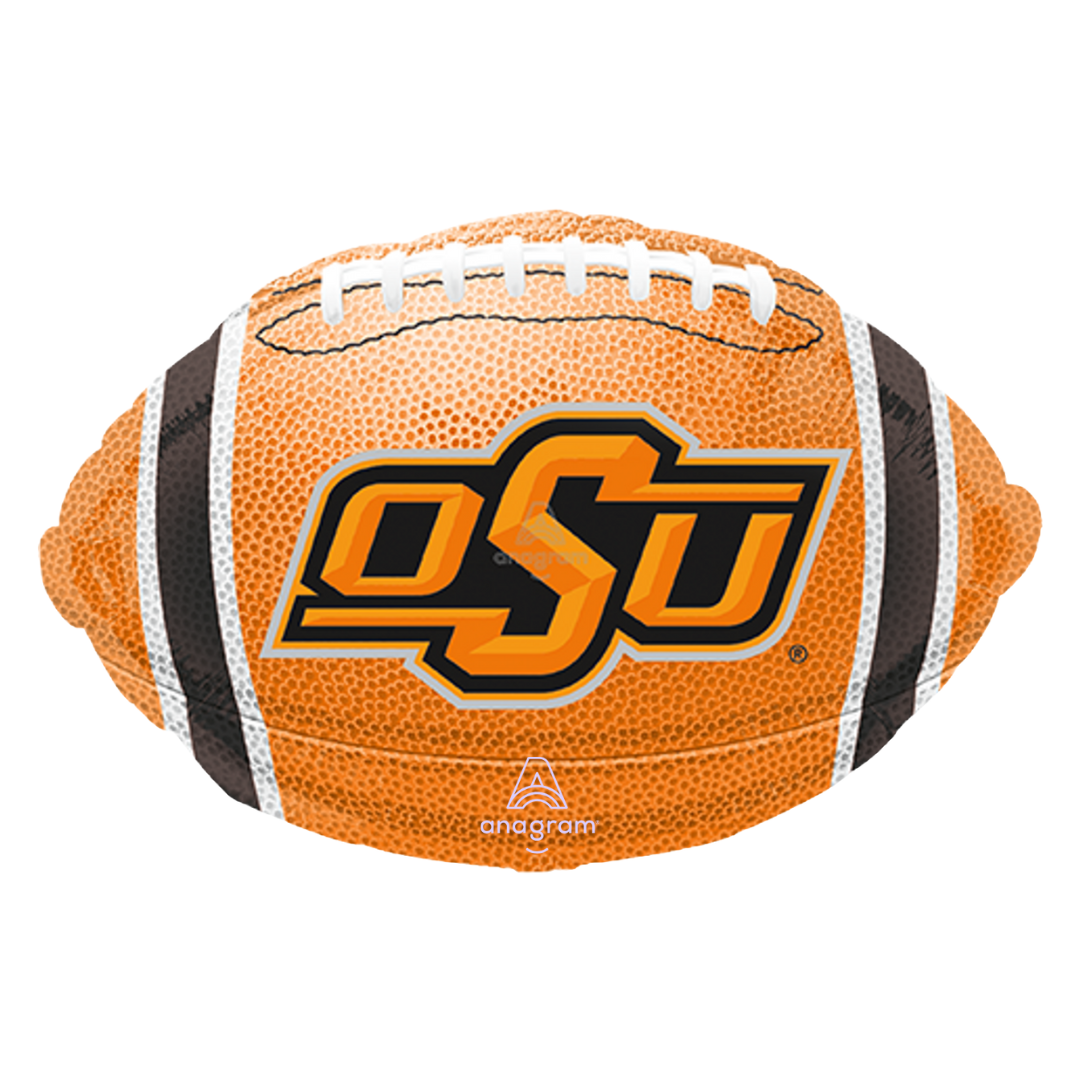 Globo de aluminio de fútbol americano de la Universidad Estatal de Oklahoma de 17" (D) | Compre 5 o más y ahorre un 20 %