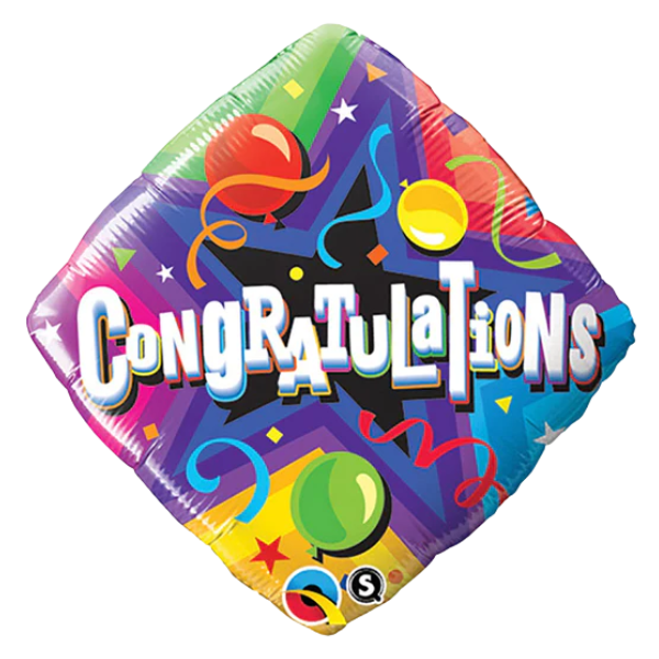 18" Congratulations Party Time Foil Balloon