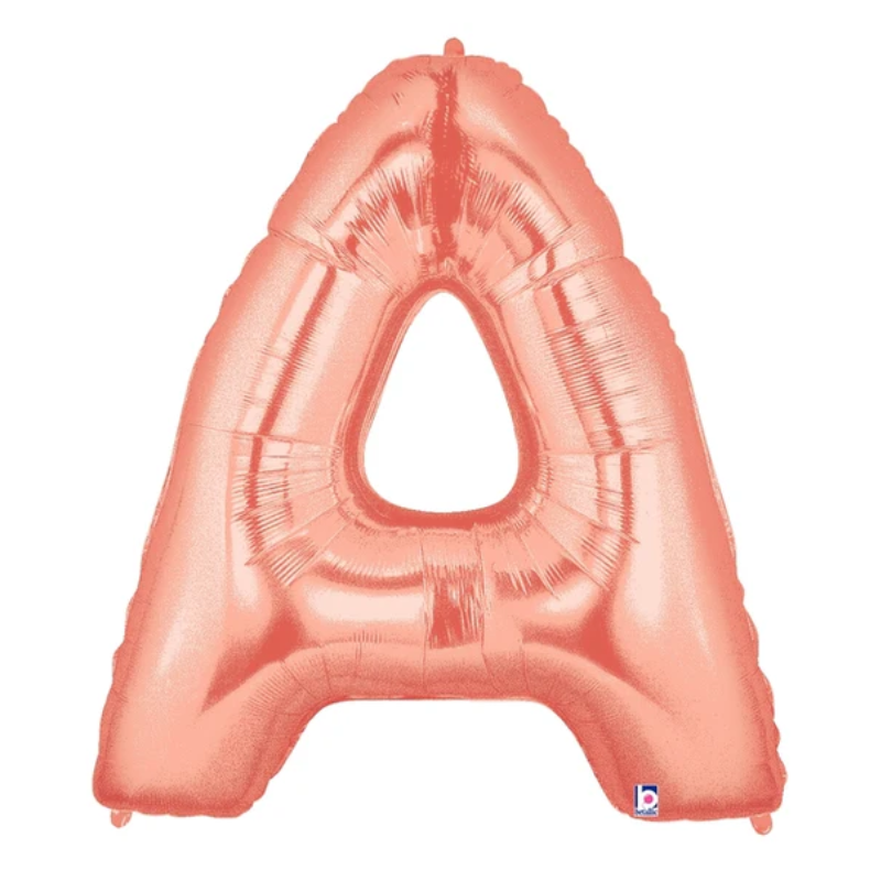 34" Betallic Rose Gold Letter Megaloons Foil Balloon | Letters A-Z