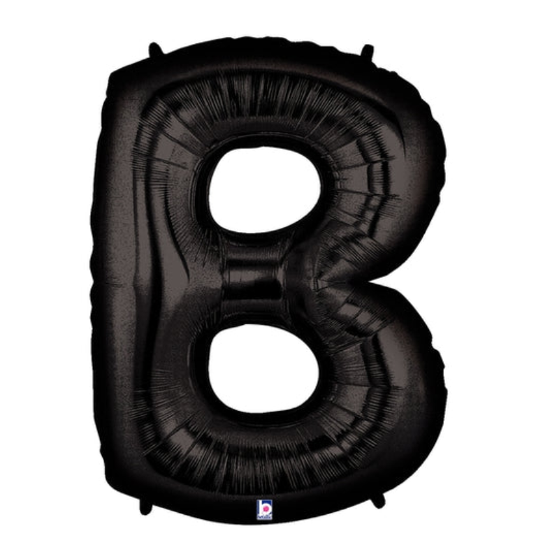 34" Betallic Black Letter Megaloons Foil Balloon | Letters A - Z