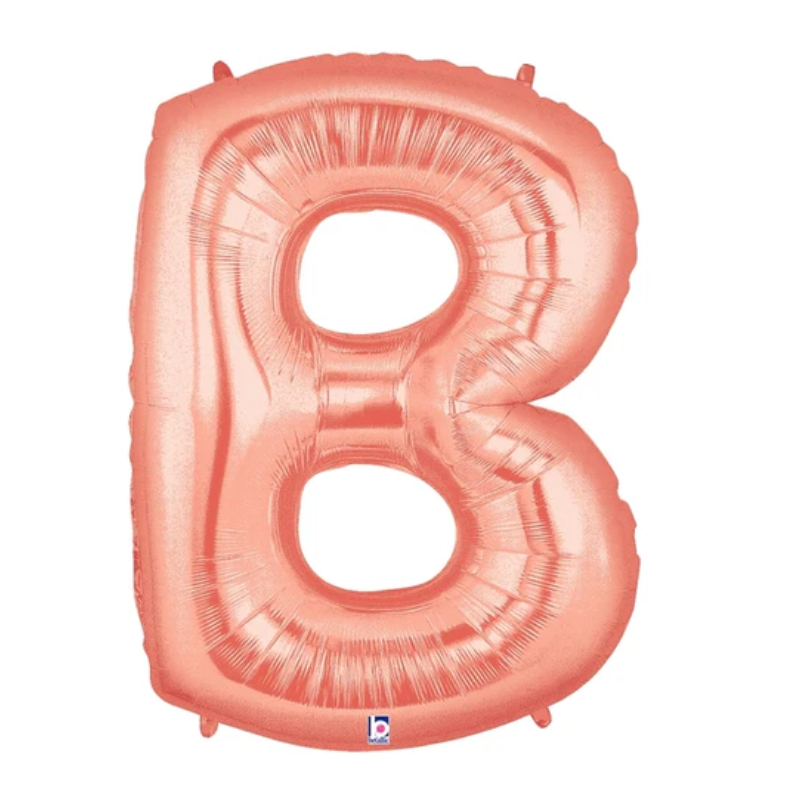 34" Betallic Rose Gold Letter Megaloons Foil Balloon | Letters A-Z
