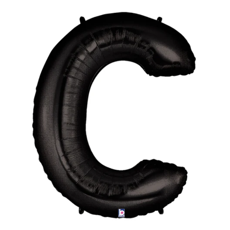 34" Betallic Black Letter Megaloons Foil Balloon | Letters A - Z