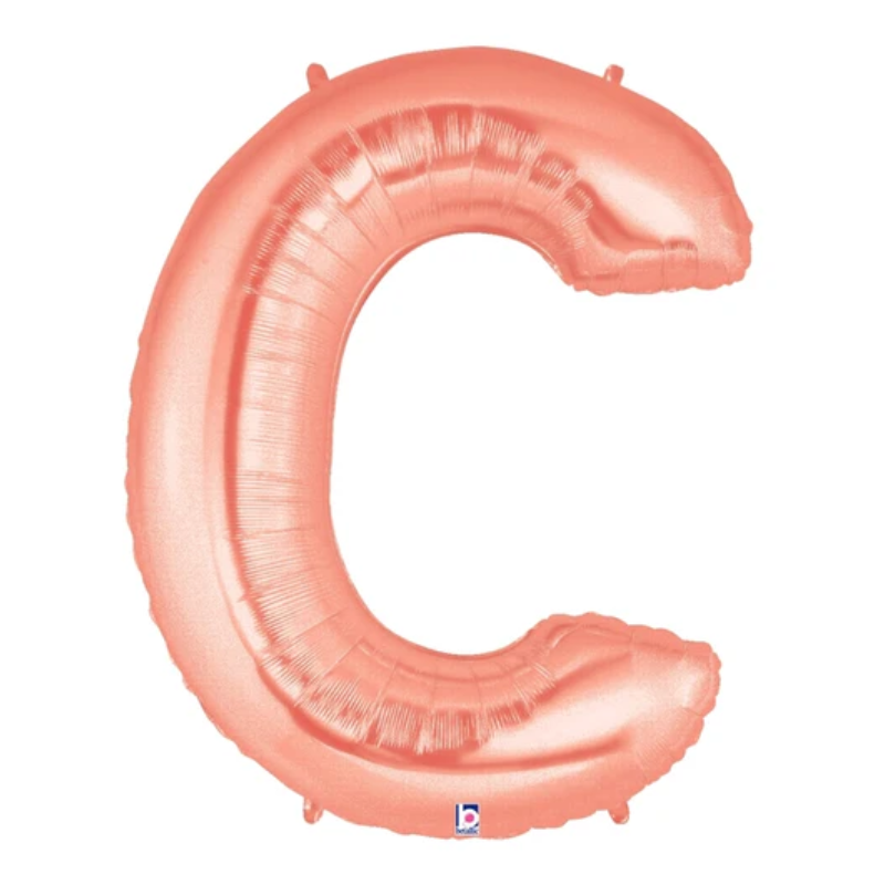 34" Betallic Rose Gold Letter Megaloons Foil Balloon | Letters A-Z
