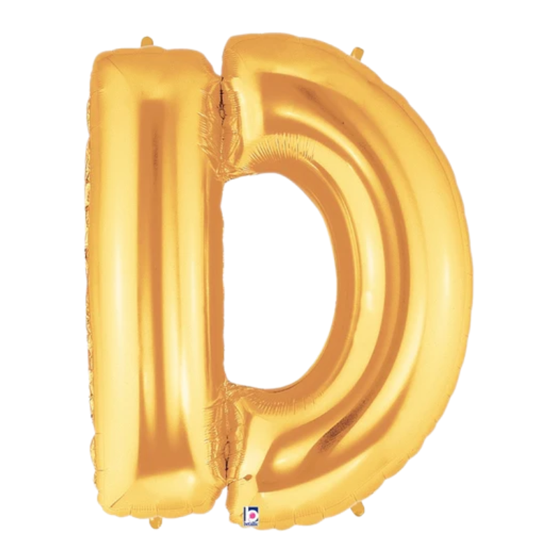 7" | 14"| Globo de papel de aluminio con letras doradas de 40" - Megaloons Letras A -Z | 3 tamaños disponibles