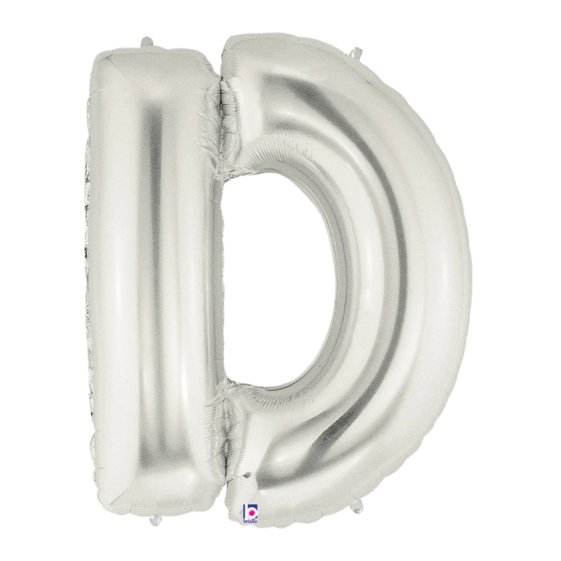 34" Betlallic Silver Letter Megaloons Foil Balloon | Letters A-Z