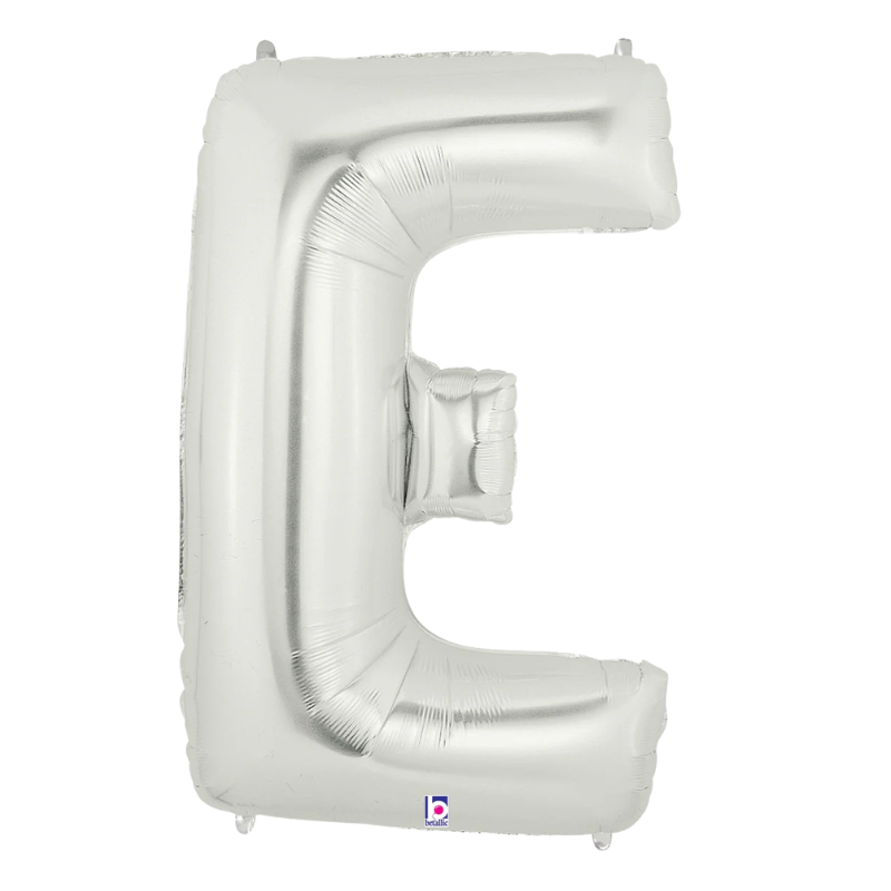 34" Betlallic Silver Letter Megaloons Foil Balloon | Letters A-Z