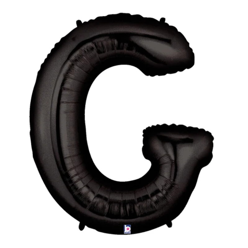 34" Betallic Black Letter Megaloons Foil Balloon | Letters A - Z