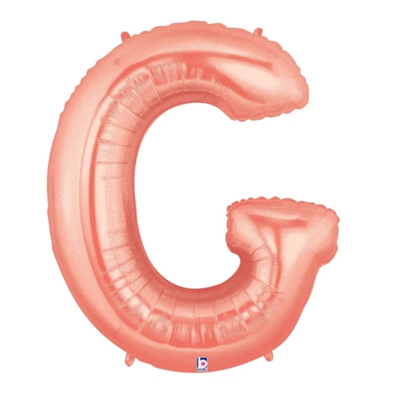 34" Betallic Rose Gold Letter Megaloons Foil Balloon | Letters A-Z