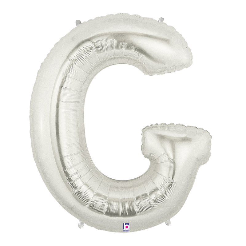 34" Betlallic Silver Letter Megaloons Foil Balloon | Letters A-Z