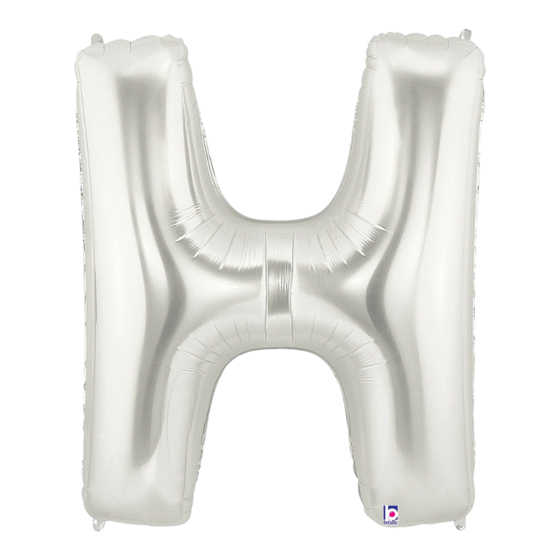 34" Betlallic Silver Letter Megaloons Foil Balloon | Letters A-Z