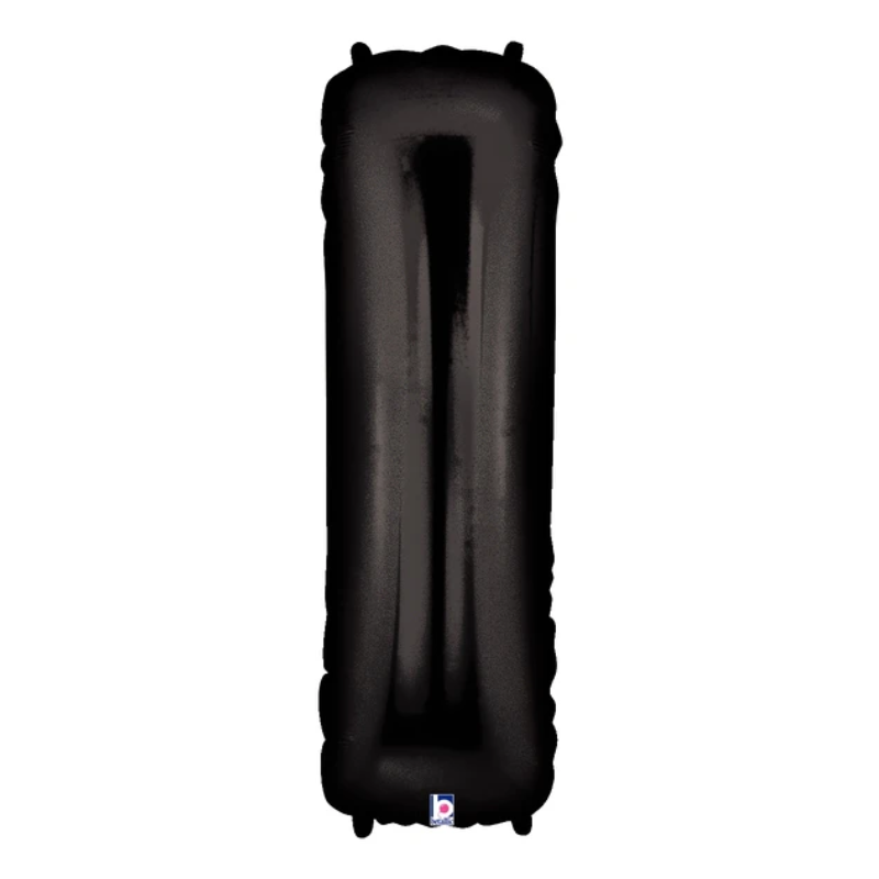 34" Betallic Black Letter Megaloons Foil Balloon | Letters A - Z