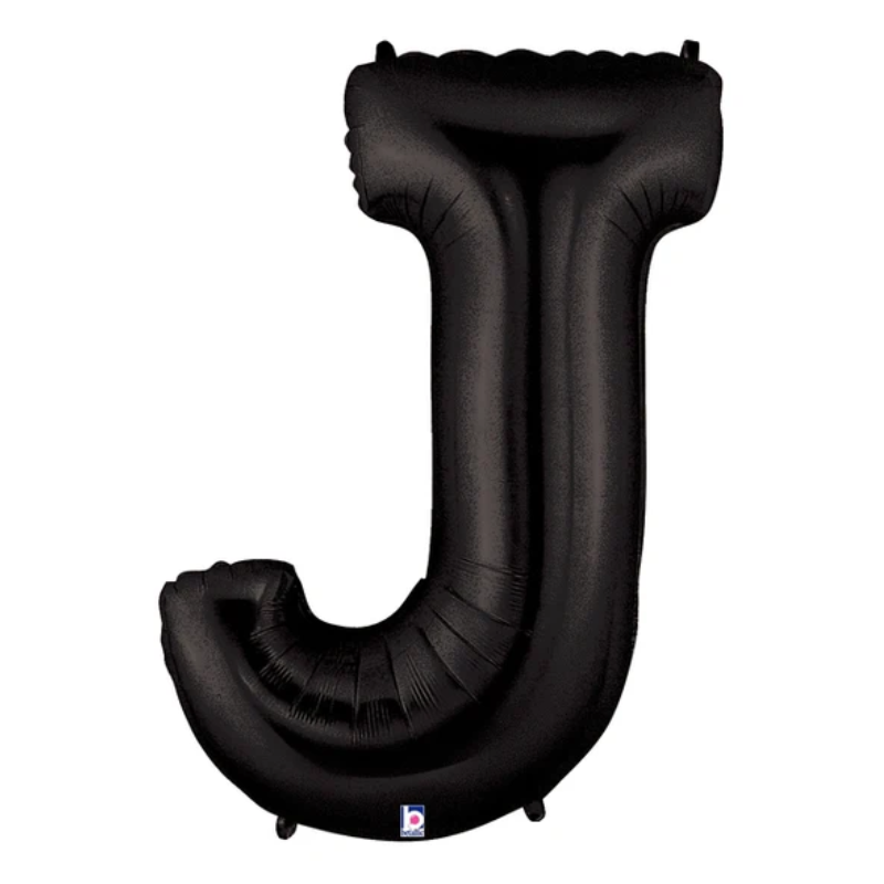 34" Betallic Black Letter Megaloons Foil Balloon | Letters A - Z