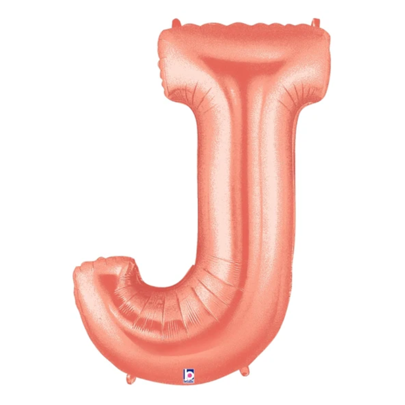 34" Betallic Rose Gold Letter Megaloons Foil Balloon | Letters A-Z