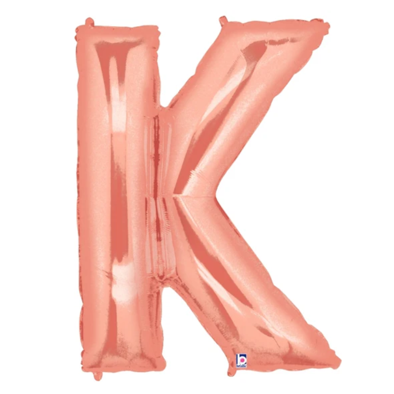 34" Betallic Rose Gold Letter Megaloons Foil Balloon | Letters A-Z