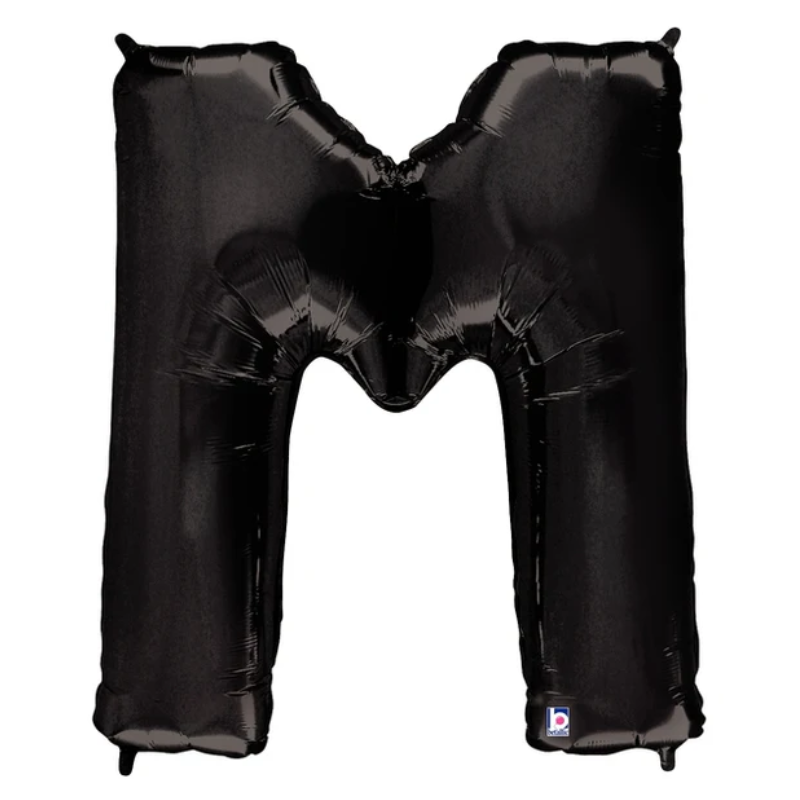 34" Betallic Black Letter Megaloons Foil Balloon | Letters A - Z