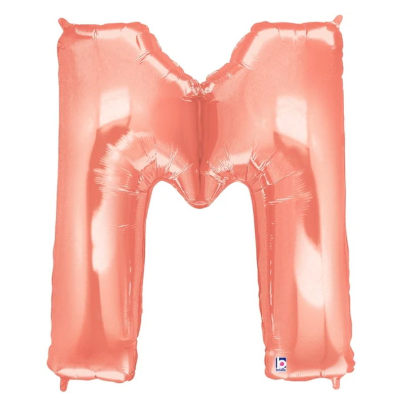 34" Betallic Rose Gold Letter Megaloons Foil Balloon | Letters A-Z