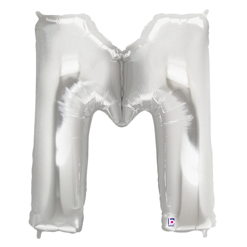 34" Betlallic Silver Letter Megaloons Foil Balloon | Letters A-Z