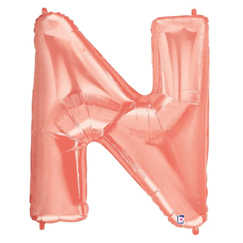 34" Betallic Rose Gold Letter Megaloons Foil Balloon | Letters A-Z